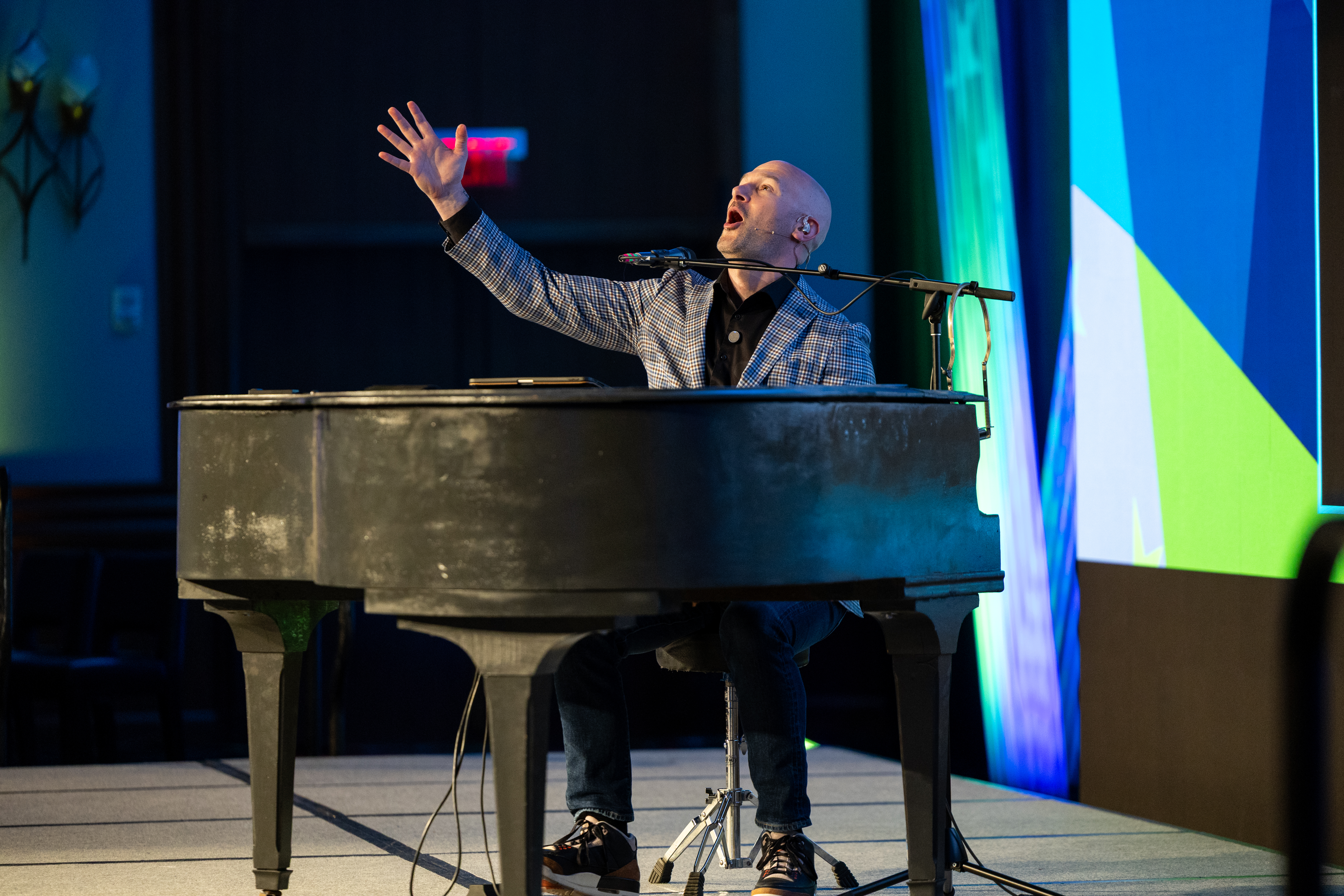Gregory Offner Playing Piano During Keynote